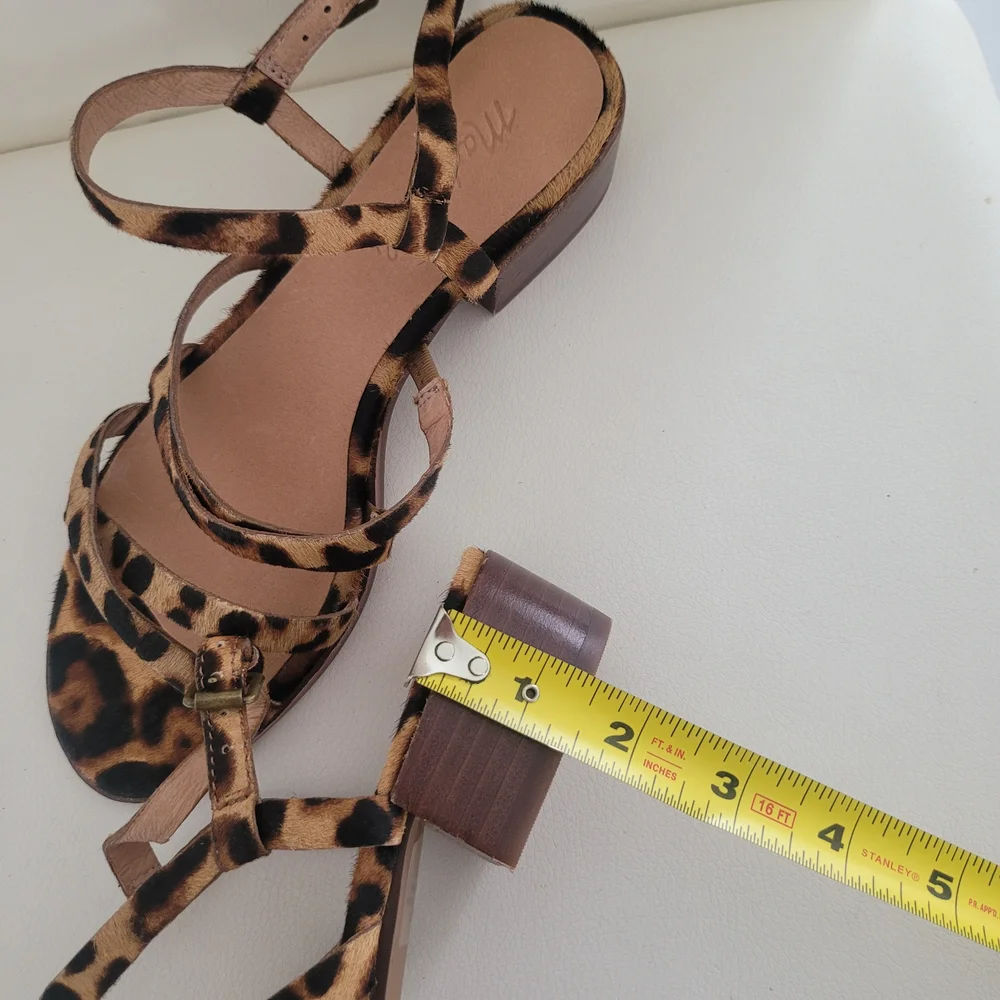Madewell The Lori Sandal in Leopard Calf Hair Size 6 NEW AH730 - Picture 10 of 15